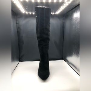 Joie Gallison Slouch Over-The-Knee Black Suede Boots
